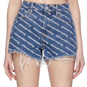 Alexander Wang Bite Logo Denim Shorts